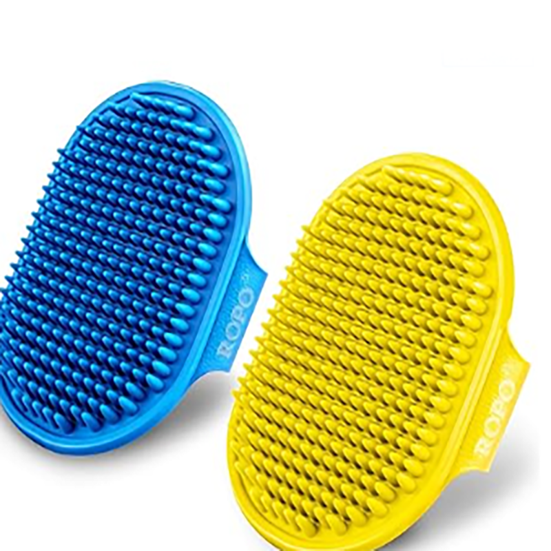 Dog Bathing for Soothing Massage Dog Bathing Rubber Glove with Adjustable Ring Handle for Long Short Haired Dogs and Cats