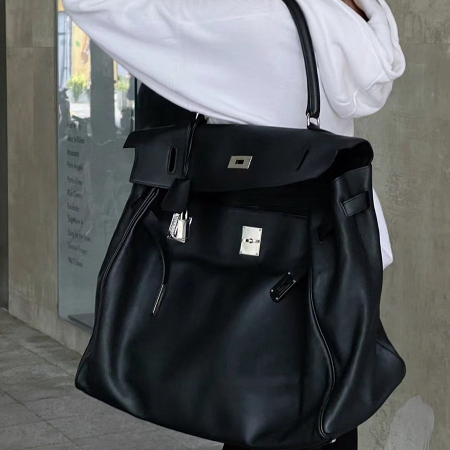 50Cm Soft Leather Big Kelly Internet Celebrity Dark Explosion Street Style New Fashionable And Versatile Handheld Single Shoulder Crossbody Bag