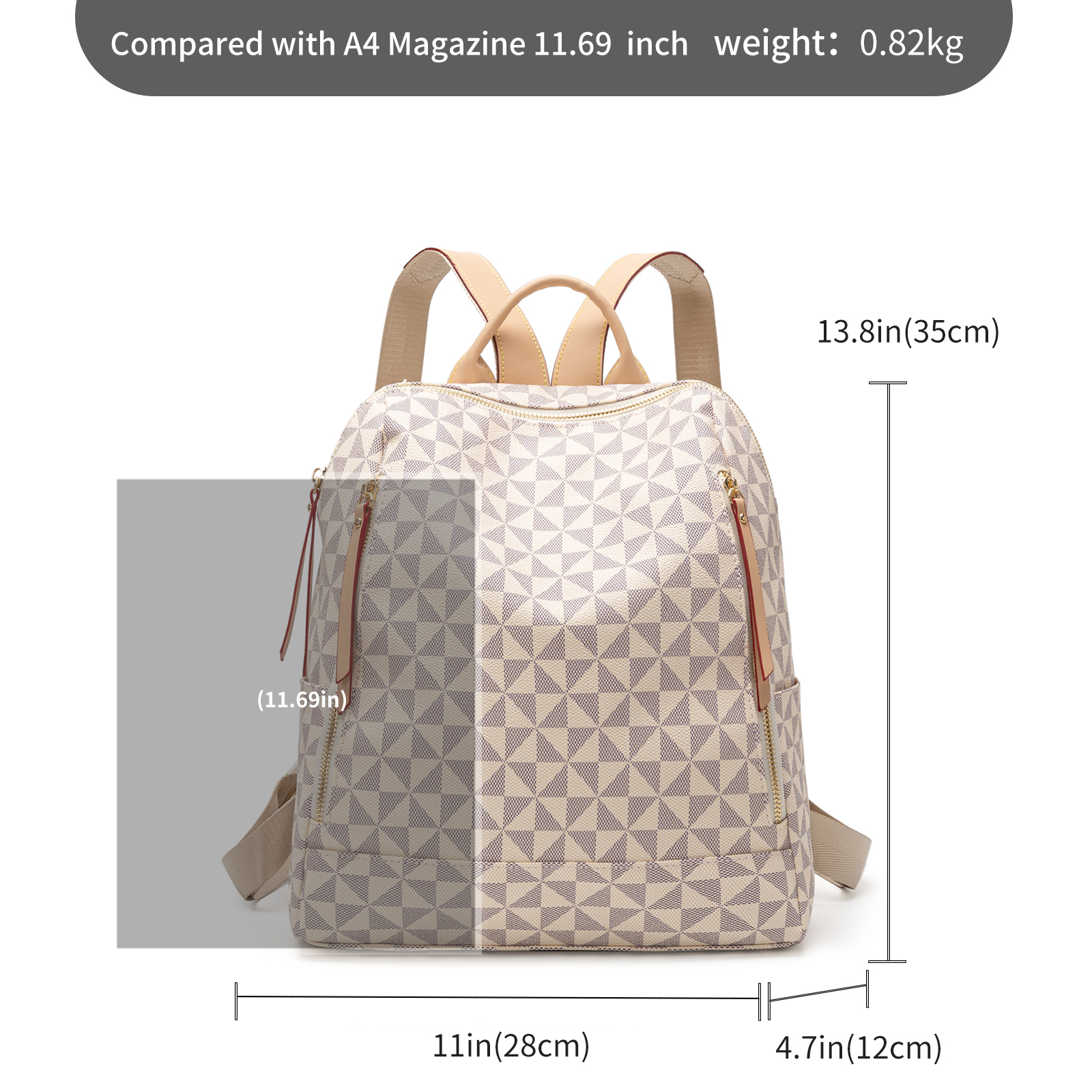 Chic Ladies' Backpack | Pinwheel Pattern | Roomy Carry-All Perfect for Daily Use