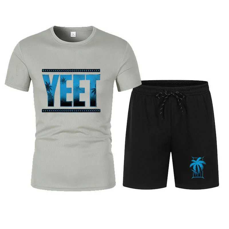 2024 New Mens Black Re-Use T-Shirt Shorts Set Summer Short Sleeve Men Overiszed Suits 2024 New Causal Clothing Sets W250221