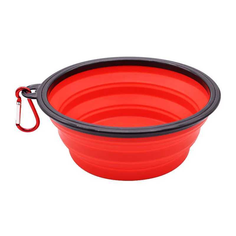Dog Travel Bowls Bags Pet Bowl Dogs Cats 350ML/1000ML Portable Foldable Food Water Container for Outdoor Travel Portable Feeding Bowls Pets Prodcuts H