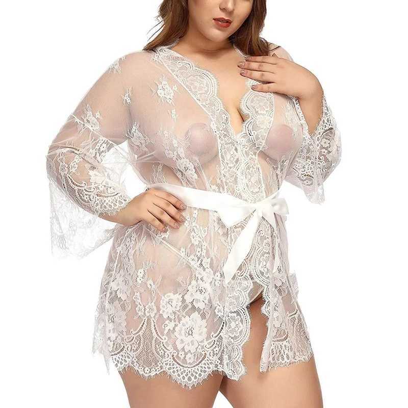Lingerie Set Hollow Out Red Peignoirs set Lace Robes and Underwear Sleepwear Women For Sex 18 Exotic ApparelXJ250220