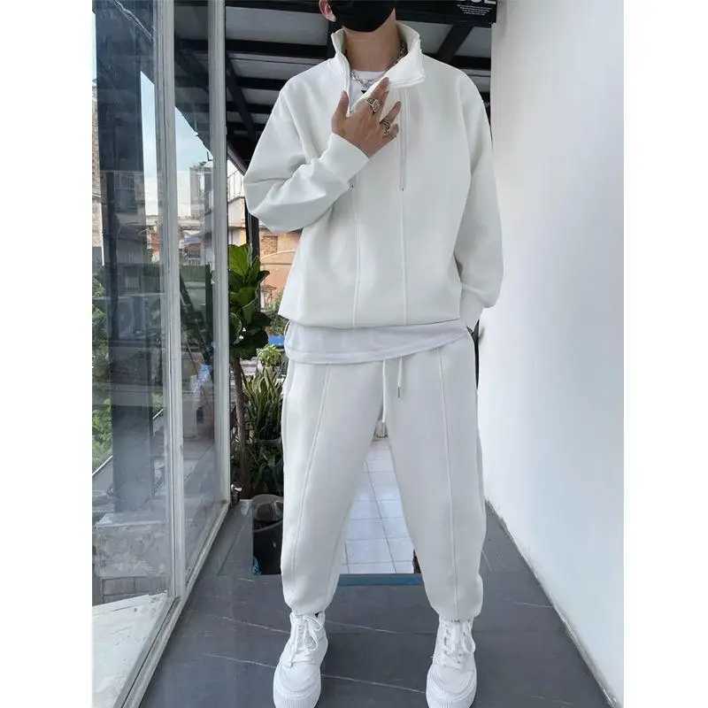 High Quality autumn and winter track and field clothing twopiece set hiphop mens sports pants fashionable clothing solid color sports clothes jogging 