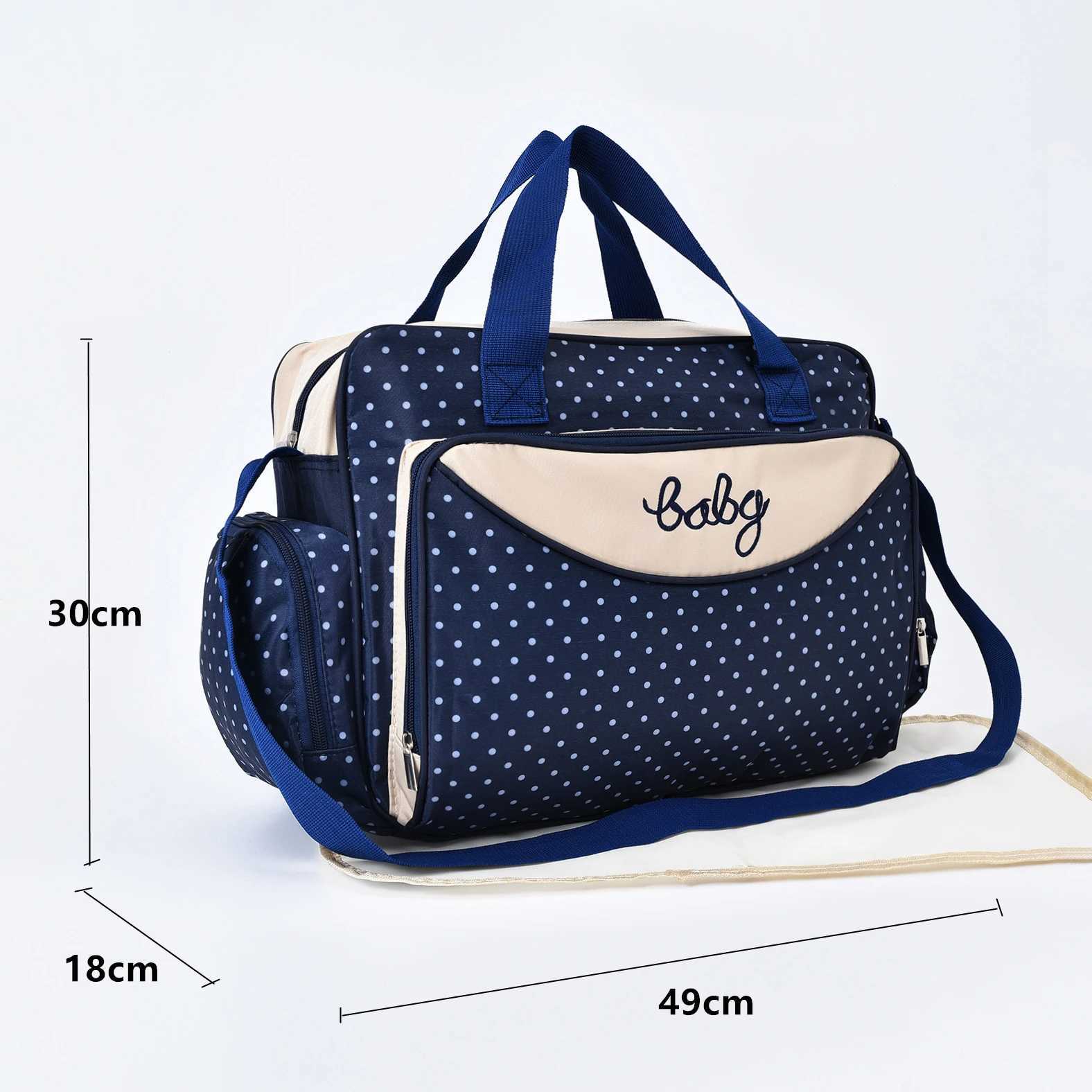 5PCSMommy Bag Fashion Dot Print Oblique Span Large Capacity Outgoing Mother and Baby Bag Portable One Shoulder Mother Diaper Bag X250220