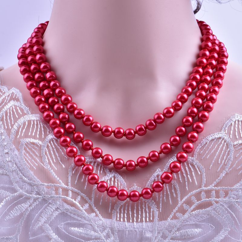 Faux pearl necklace women long multi-layer knotted sweater chain cheongsam hundred with chain