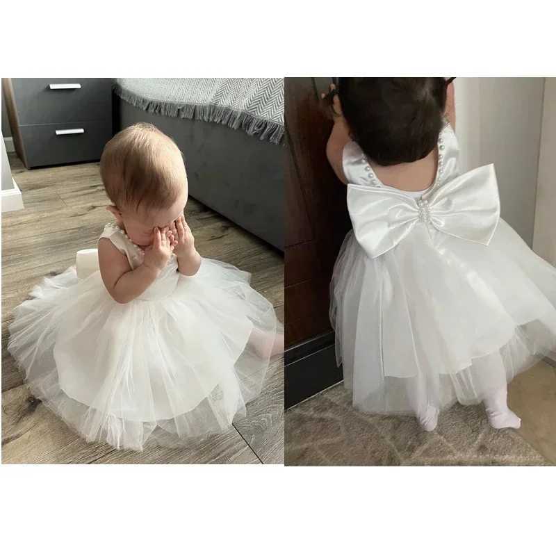 Cute children without backs princess dresses with sleeveless pearls elegant girls birthday party dresses floral girls wedding dresses Tutu dresses X25