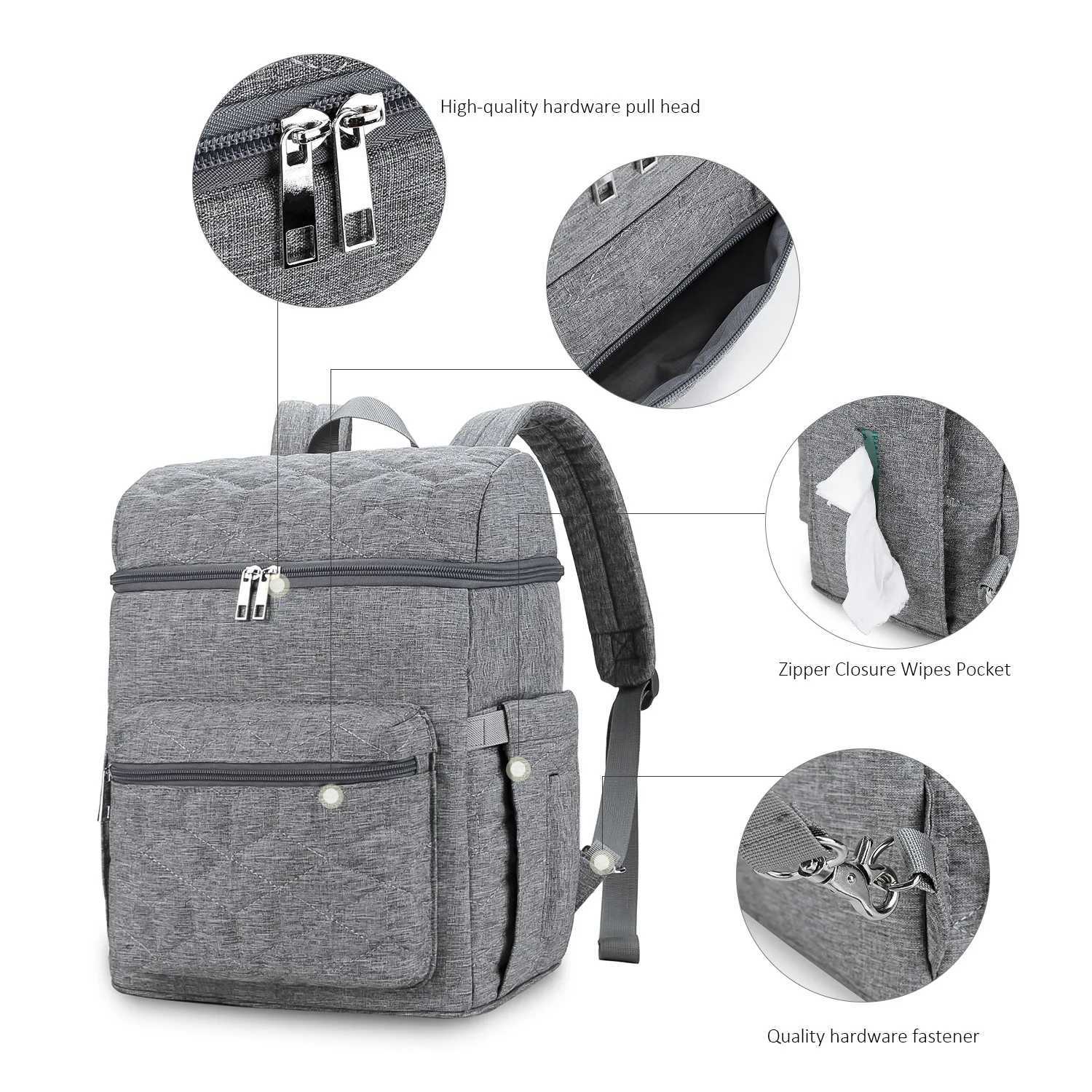 Large Capacity Multifunctional Changing BackpackStylish Waterproof Diaper Bag Backpack Mother Newborn Portable Travel Changing X250220