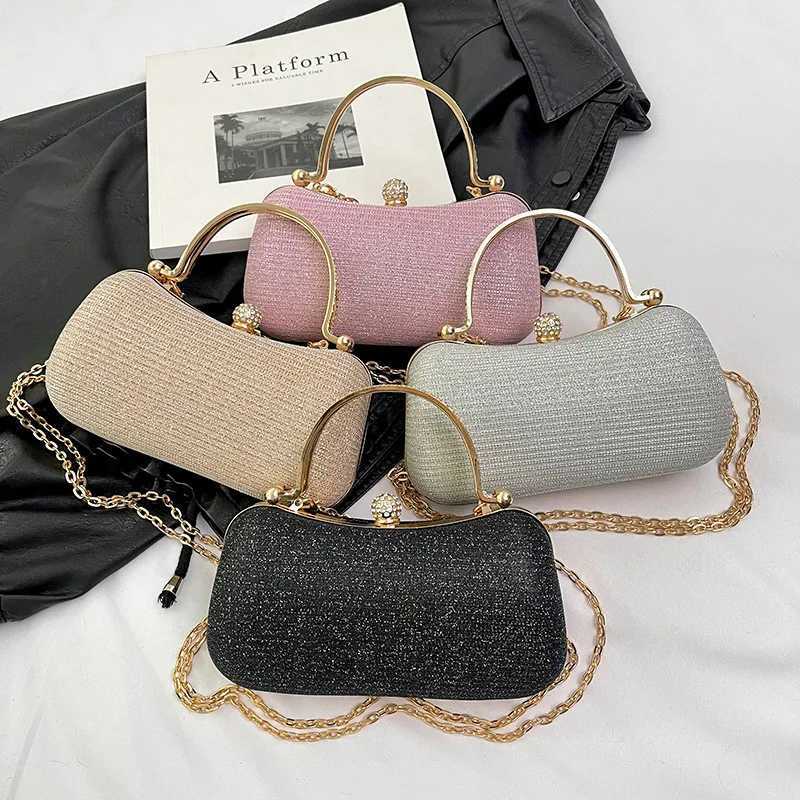 Fashion Womens Bags New Texture Rhinestone Handbag Slanting Cross Single Shoulder Banquet Bag Celebrity Dinner Bag Clutch Bag Z250220