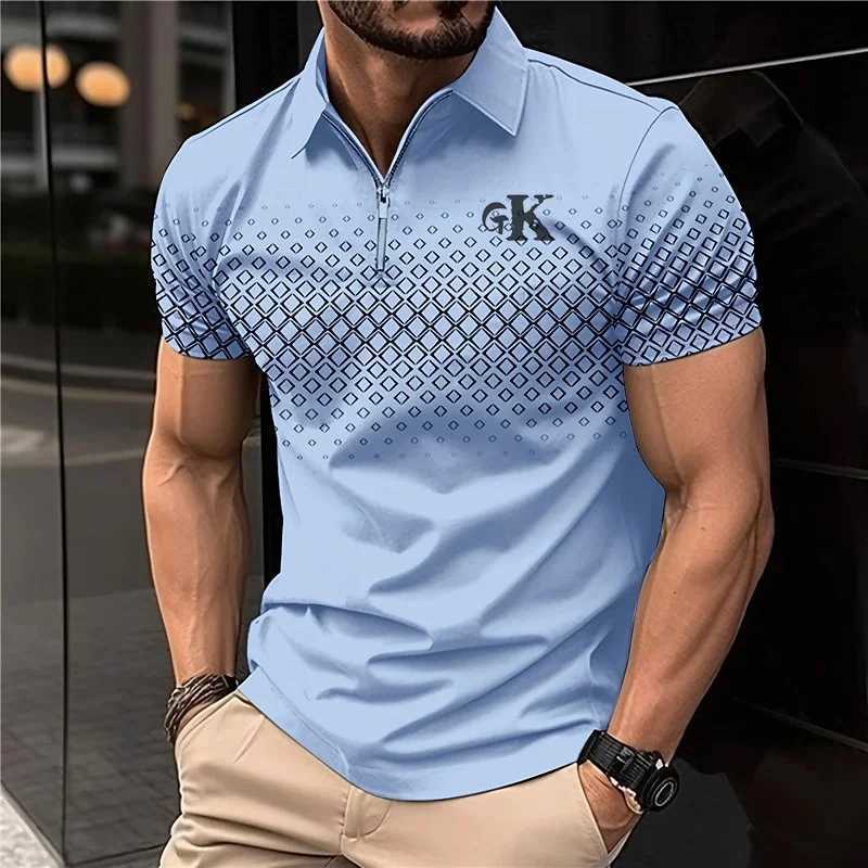 Business Mens Golf Polo Short Sleeve Classic Polo Shirt Outdoor Leisure Daily Street Clothing Summer 3D Printed Collar Super Large S-3XL W250220