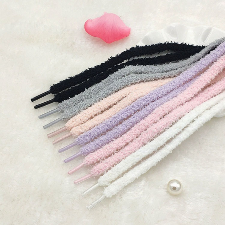 New Cute Hairy Soft Pink White Black Shoelace 100/120/140/160cm Women Men High-top Canvas Flat Shoes Laces Accessories