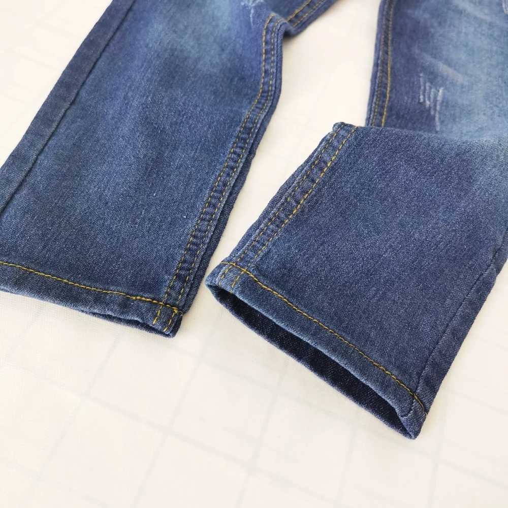 IENENS Kids Slim Jeans Teens Boy Casual Trousers Child Elastic Waist Pants 4-11 Years Fashion Solid Color Straight Denim Pants Z250220