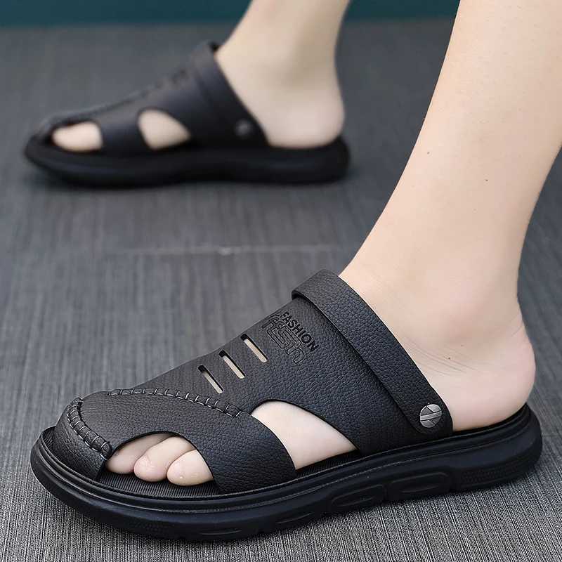 New Arrival Mens Leather Sandals Summer Classic Mens Slippers Soft Sandals Fashion Casual Comfortable Outdoor Beach Walking Shoes T250220