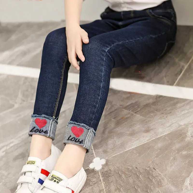 New Girls Fashion Jeans Spring Summer and Autumn Soft Casual Boutique Cotton Kaii Girls Elegant Jean Kids Pants 3-12Y Z250220