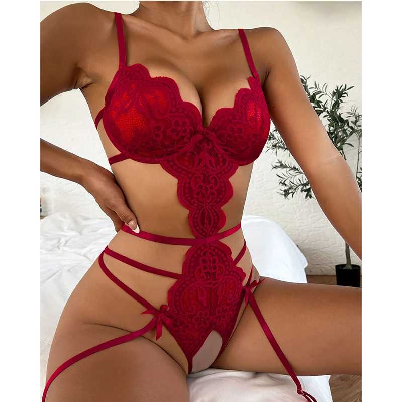 Women Crotchless Sexy Bodysuit Lingerie Babydoll Dress Porn Role Play Body Underwear See Through Erotic Costumes Exotic Sex SetXJ250220