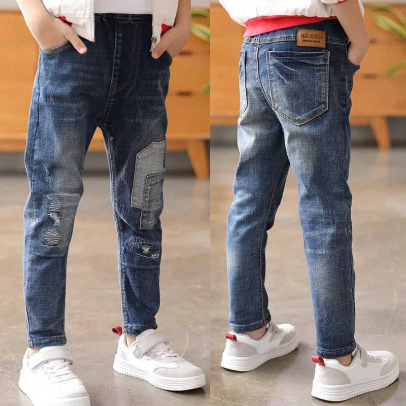 DIIMUU 4-11 year old childrens jeans Trouser clothing boys jeans childrens denim pants spring autumn baby pants toddler bottom Z250220