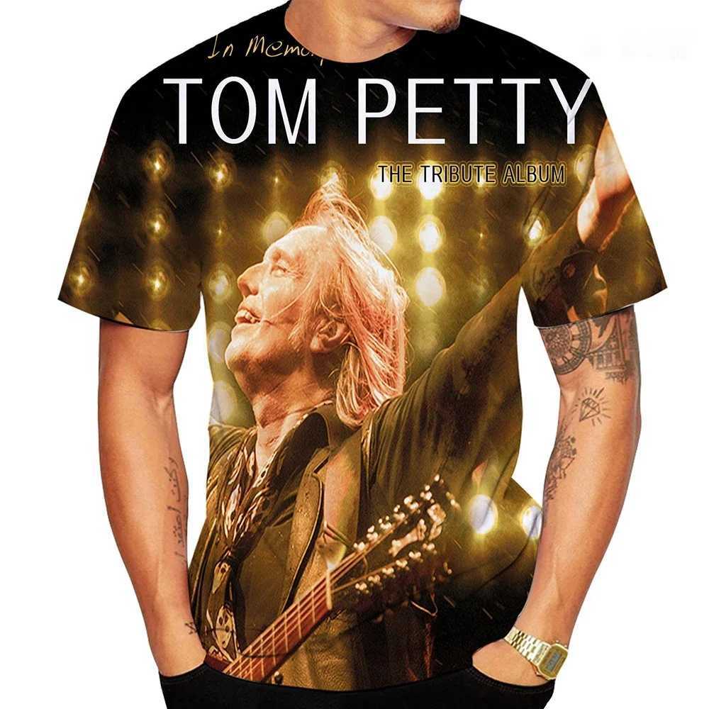 New 3D Printed T-shirts Rock Singer Tom Petty Short Sleeve T Shirt W250220