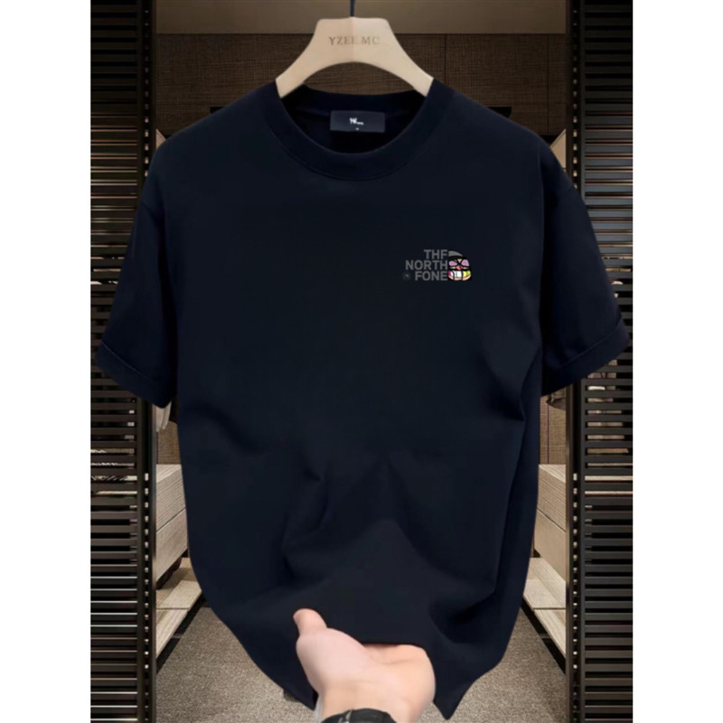 New summer cotton short sleeve T-shirt men's and women's heavy loose brand half sleeve shirt lovers printed T-shirt 2025