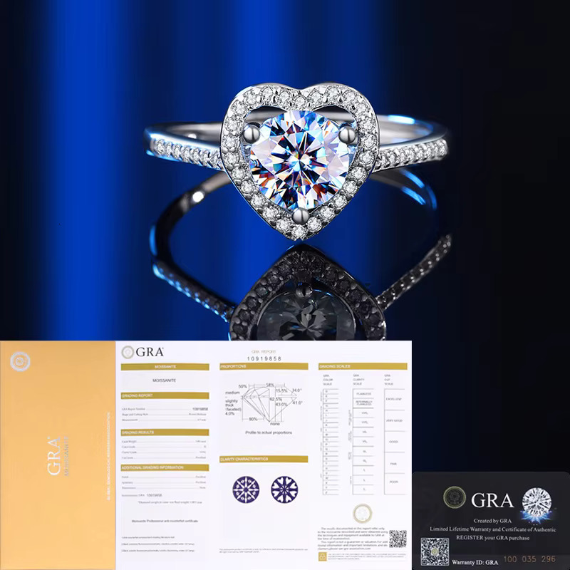 Gra 1ct Round Cut Moissanite Engagement for Women Gold Plated Sterg Sier Wedding Rings