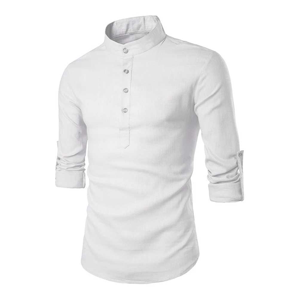 KB New Mens Casual Blouse Cotton Linen Shirt Loose Tops Long Sleeve Tee Shirt Spring Autumn Casual Handsome Men Shirts W250220