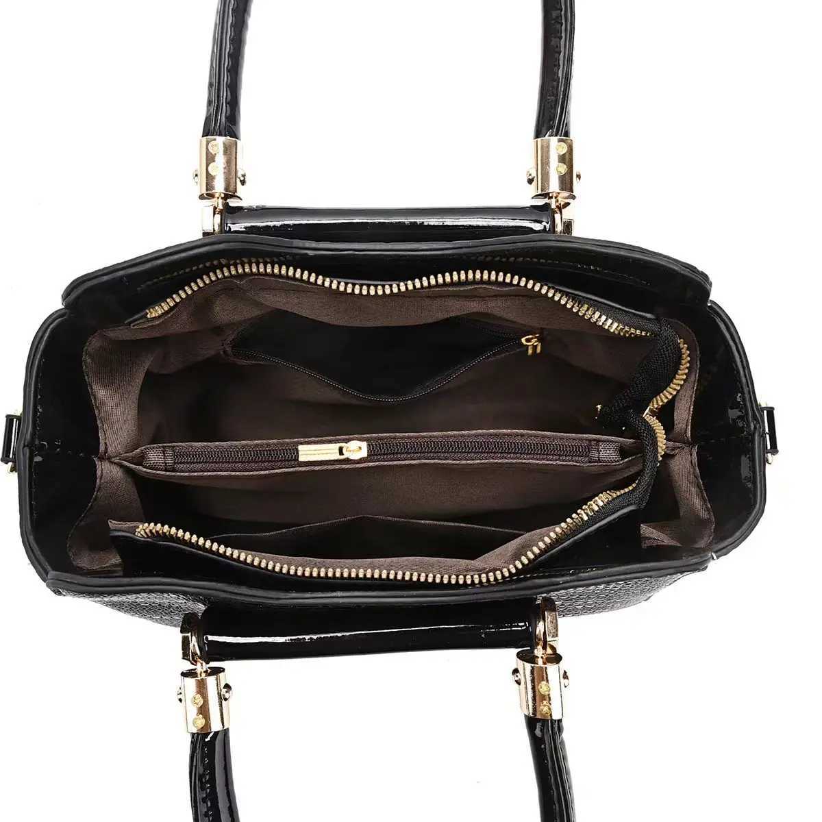 2-piece/set womens handbag PU leather shoulder bag classic womens clutch wallet casual shopping hang up Z250220