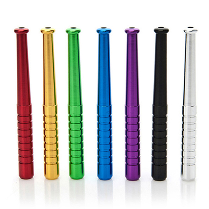 Metal Baseball Bat Smoking Pipes Tobacco Hitter Tube 100pcs/box 78mm 55mm One Hitter Bats Hand Pipe With Tooth No Tooth In Stock