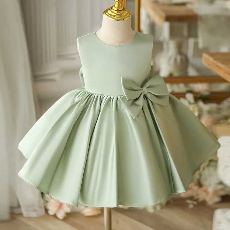 Toddler Baby Girls Dress Baptism Dress for Girls 1st Birthday Party Wedding Bow Dress Kids Formal Occasion Tutu Fluffy Gown 1-5Y X250220