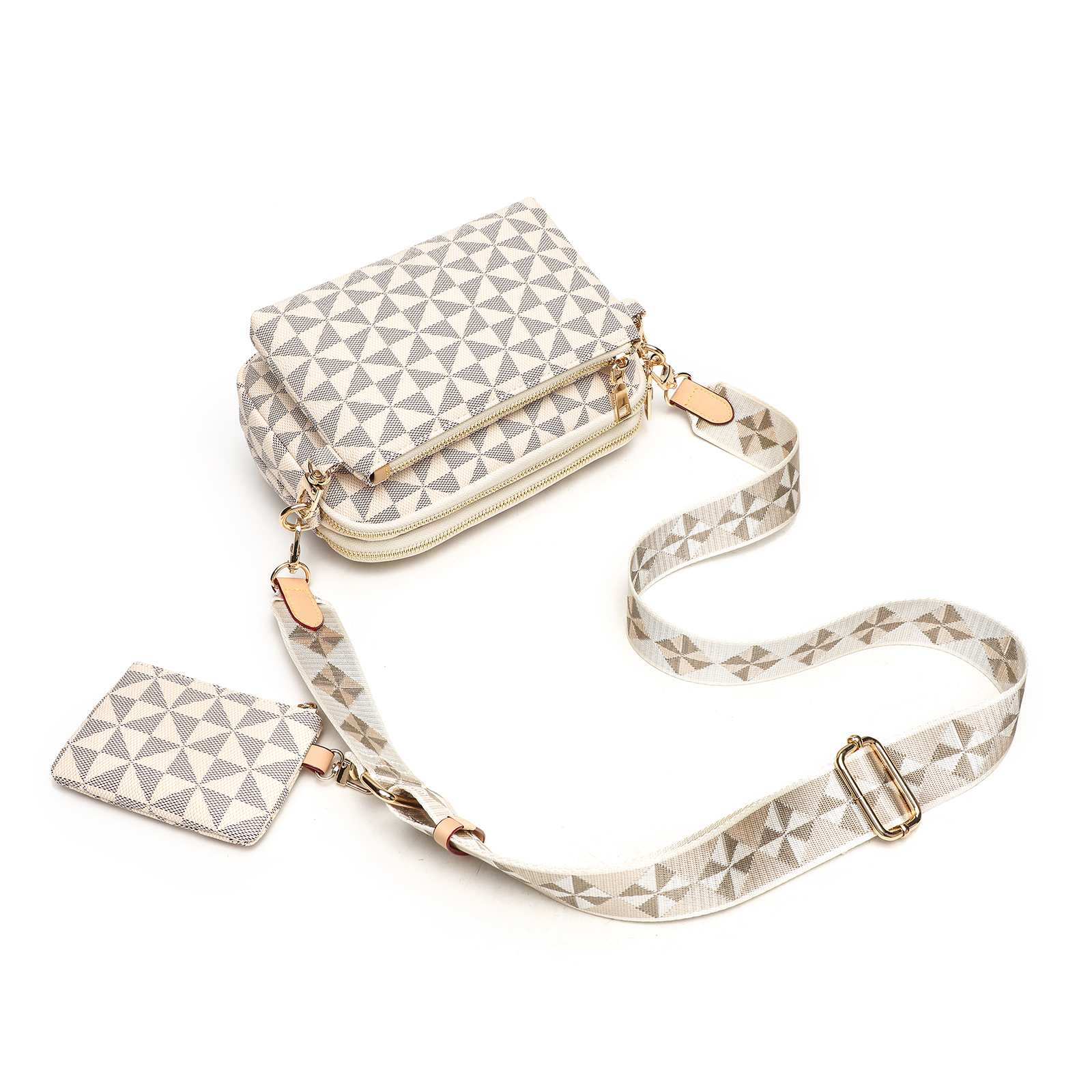 Classic Vintage Design Windmill Printed Large-Capacity Crossbody Bag