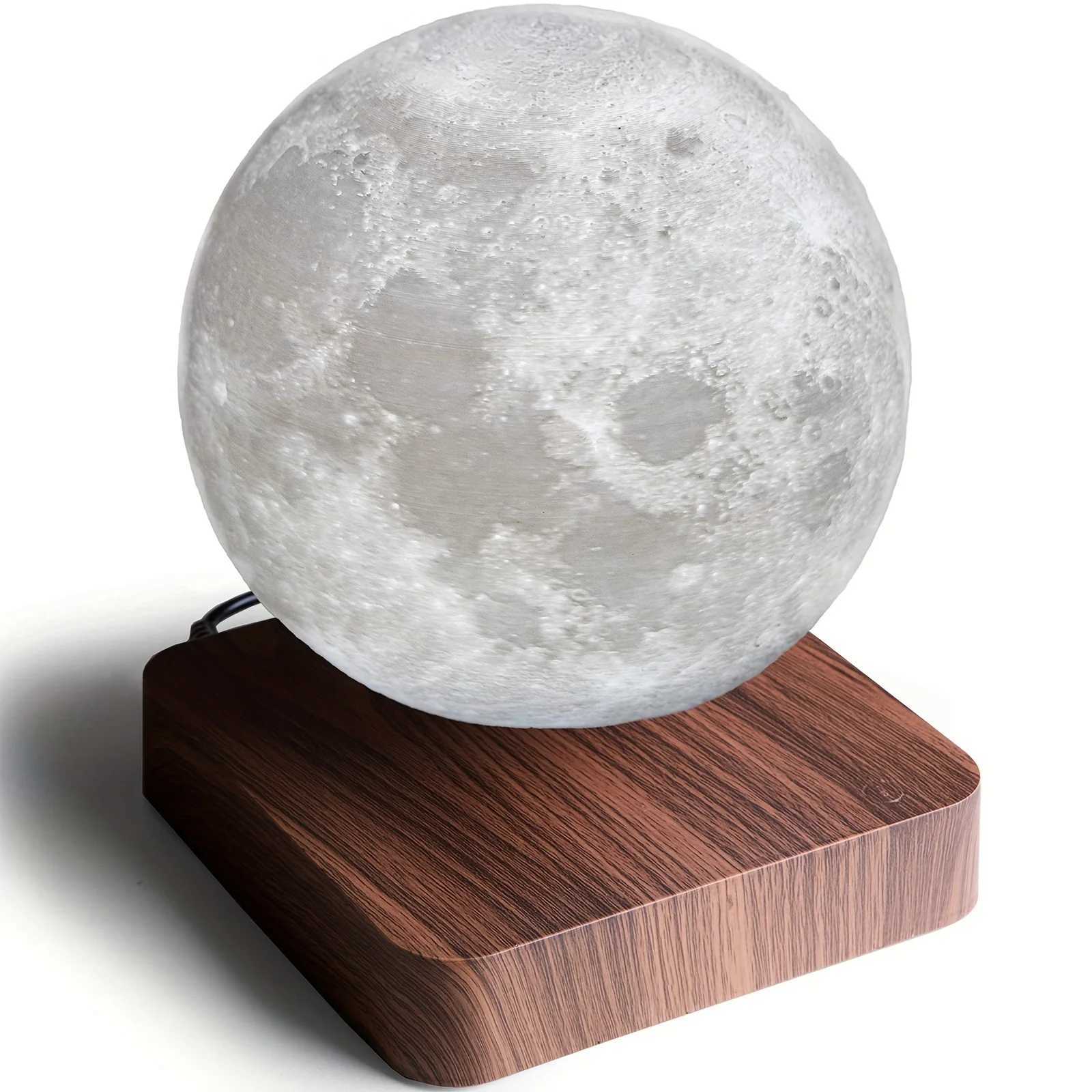 Levitating Moon Table Lamp Magnetic Floating Night Light With 3 Lighting Modes 3D Printed Levitation Bedside Table Lamp For Of Z250220
