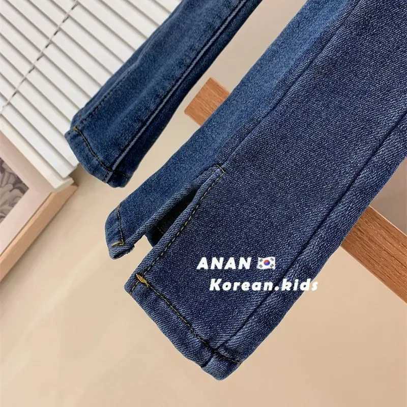 2024 autumn girls fashion jeans pants denim trousers two colors without belt 2-10 years Z250220