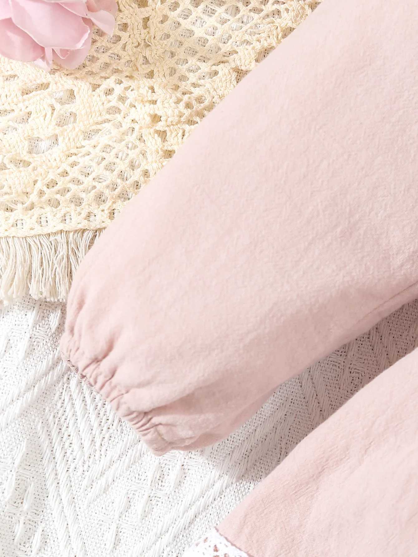 Baby Girls Clothes 2Pcs Cute Lace Ruffled Long Sleeve Cotton Dress Headwear Toddler Girls Clothing Outfit Set X250220