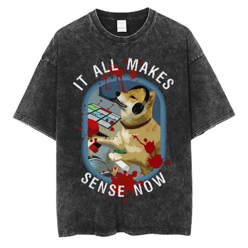 Men's T-Shirts Silent Hill 3 Men Women Washed T Shirt Horror Game T Shirt Short Sleeve O-Neck TShirt Cotton Vintage Casual Large Size Tshirt 2 z2