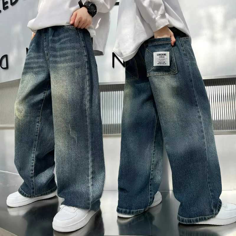 Teenage Baby Boys Clothes Jeans Spring Autumn Kids Casual Jeans for Big Boy Child Fashion Vintage Trousers Cotton Sweatpants Z250220