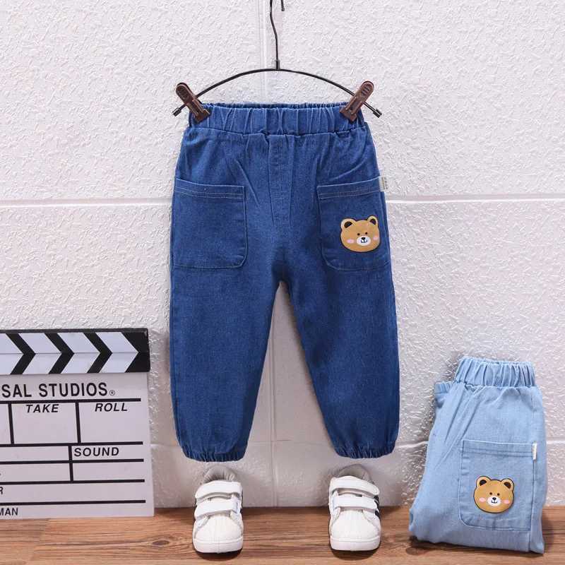 Cute Bear Girls Casual Thin Long Pants Fashion Spring Autumn Children Jeans Kids Trousers Denim Clothing 1 2 3 4 5 Years Z250220