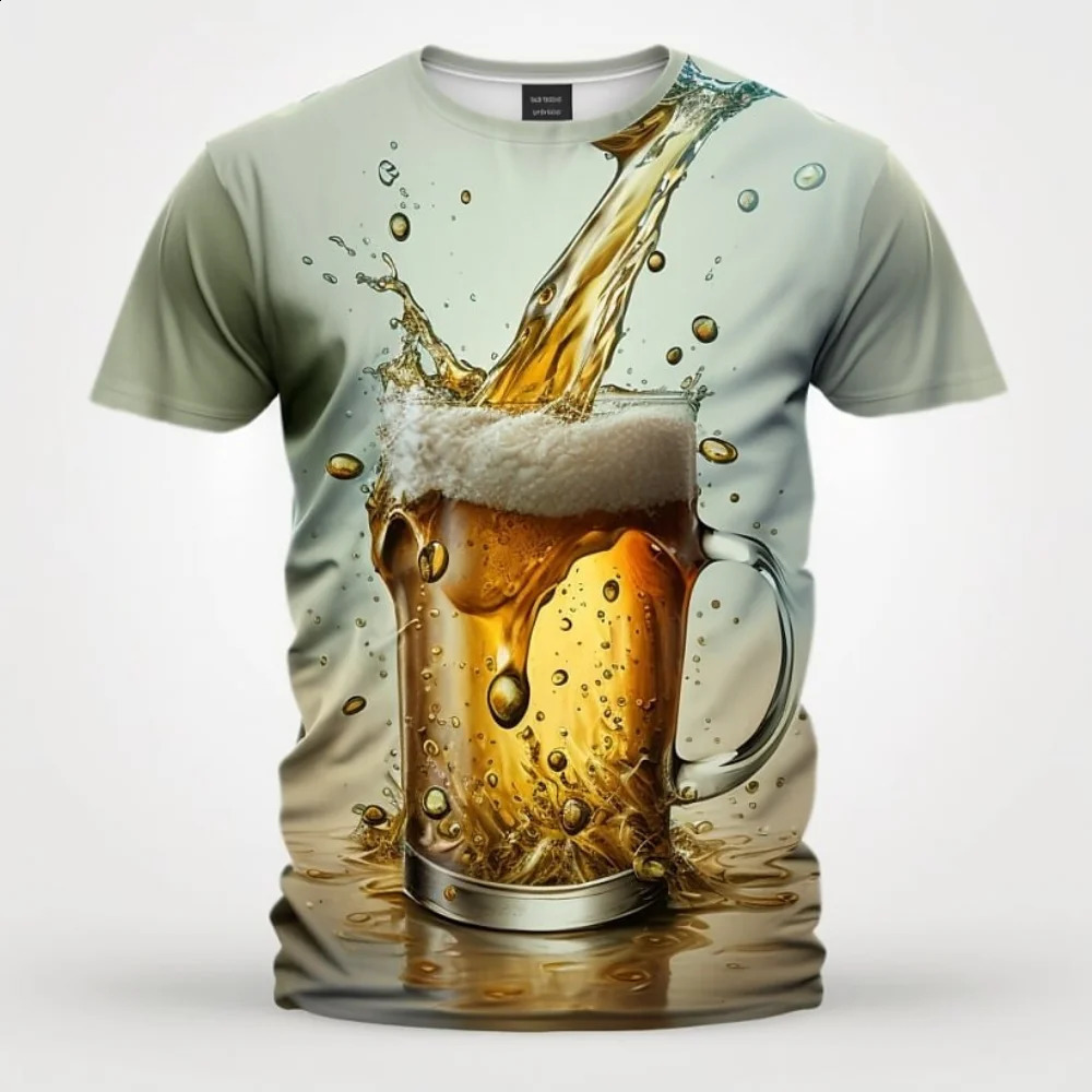 2023 Mens TShirt 3d Printed Beer T Shirt For Men Funny Casual Summer Streetwear Unisex Tshirt Top Clothing 250213