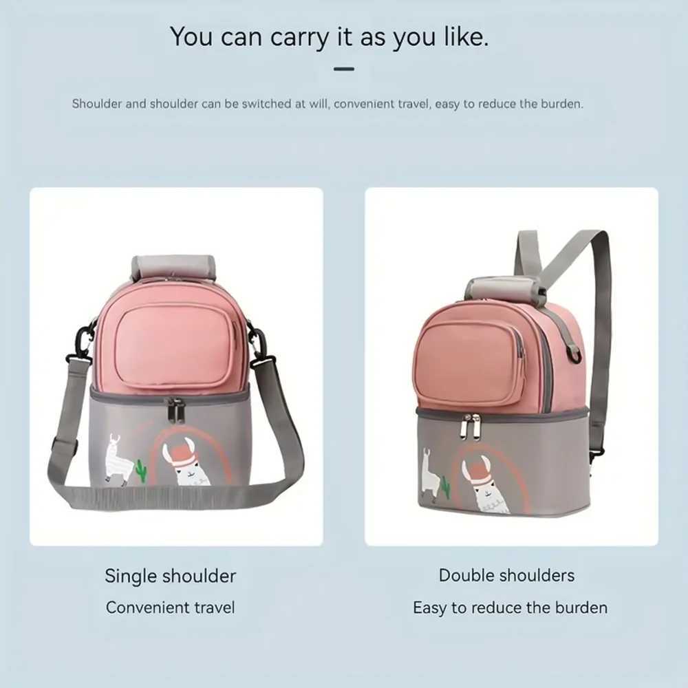 Dual portable mother bag large capacity bottle insulated bag milk freezer backpack multifunctional mother bag X250220