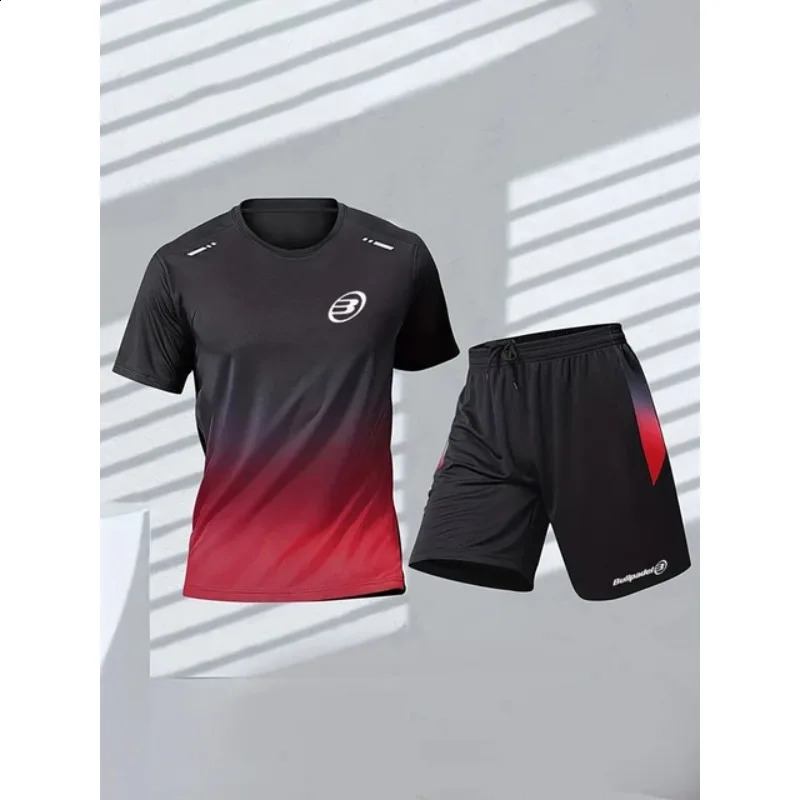 Bullpadel Mens Sport T-shirt Mens Tennis Sport Short Sleeve 3D Printed T-shirt Summer Badminton Tracksuit 250221
