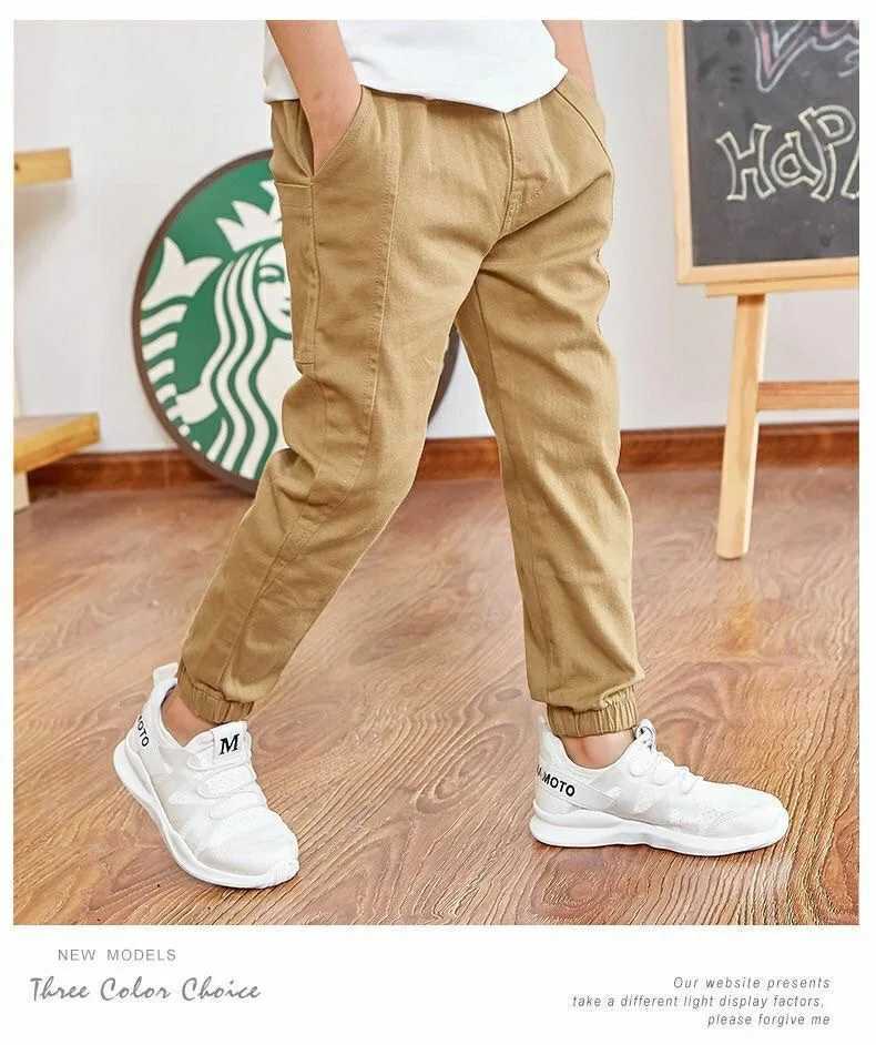 2023 Fashion Spring Autumn Cotton Boys Pants Children Trousers Casual Kids Sports Pants 3-13 Years Teenager Boys High Clothes Z250220