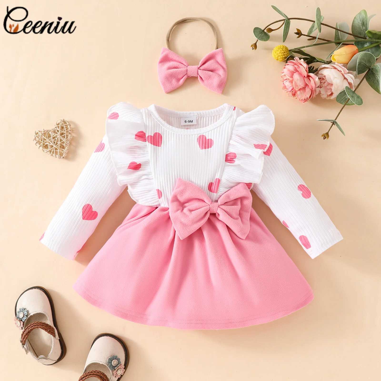 Baby Valentines Dresses Patchwork Heart Printed Red Dress Party Dresses For Girls Newborns 2025 Toddler Valentines Day Costume X250220
