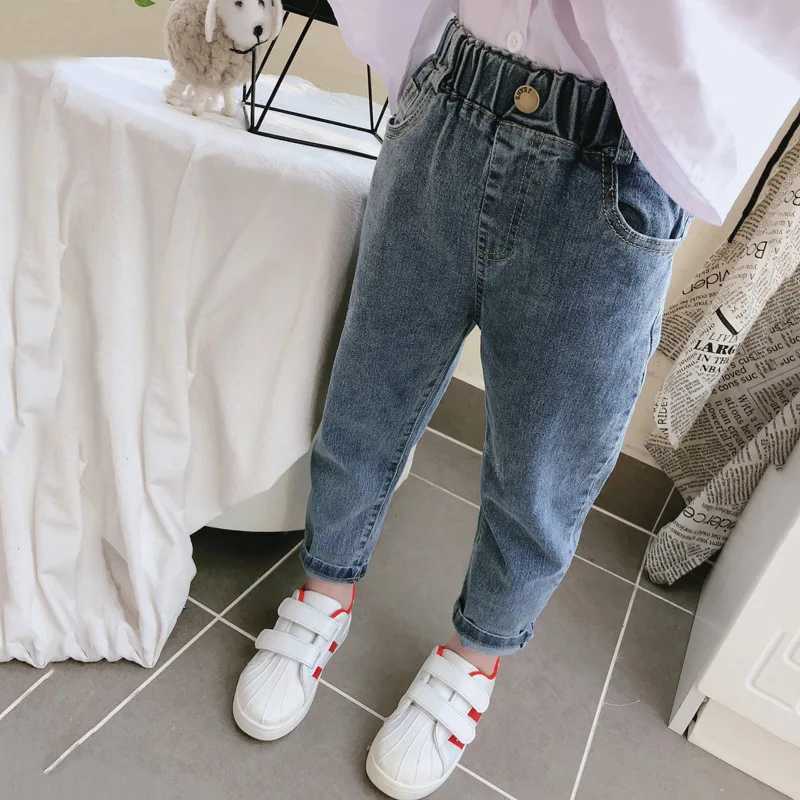 Children Denim Pants For Boys Spring Autumn New Elastic Waist Solid Color Kid Boys Pants Brief Tight Slish Baby Boys Trousers Z250220