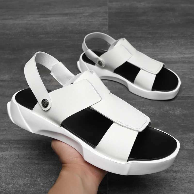 New Arrival New black and white denim needle punched leather mens shoe platform for summer Roam mens shoes fashionable and casual high-end mens shoes 