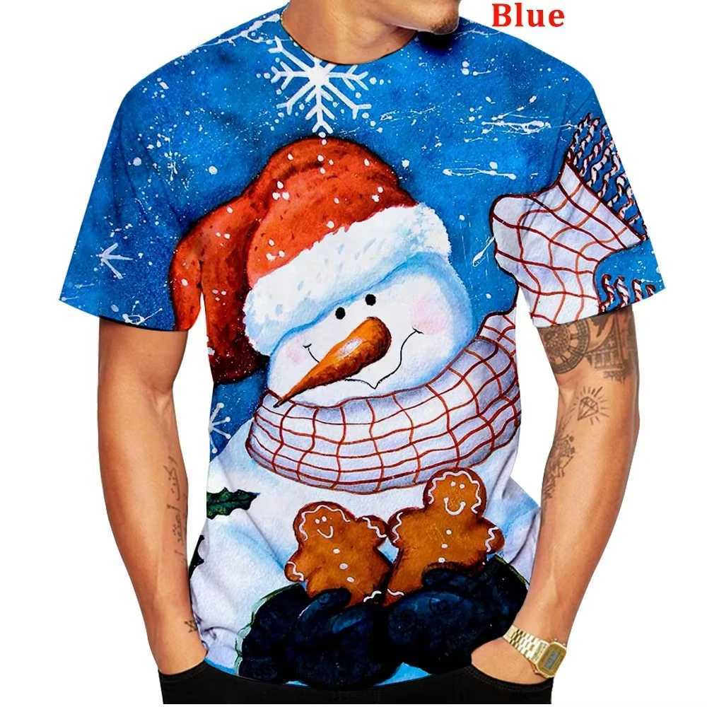 Mens Clothing with Christmas Tree 3d PrintMens T-shirtLarge Size Casual Loose T-shirt W250220