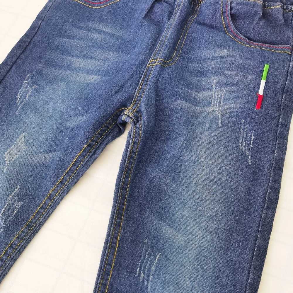 IENENS Kids Boys Jeans Young Casual Trousers 4-11 Years Children Denim Long Pants Elastic Waist Pants Spring Autumn Slim Jean Z250220