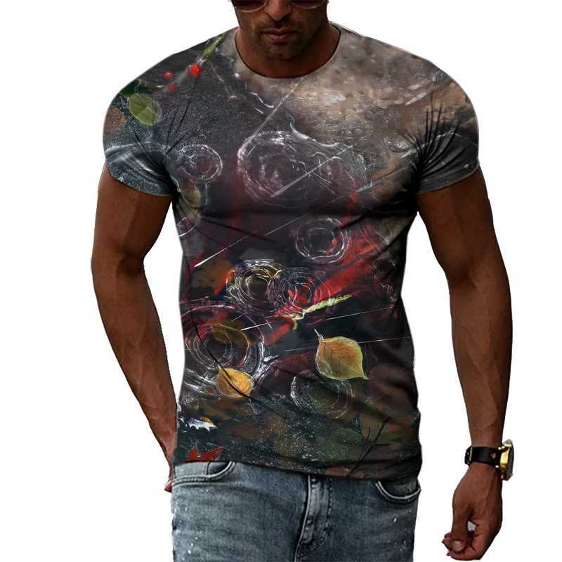 Summer Fashion Casual Mens T-shirt Creative Abstract Graphics 3D Printing Personality Trend Large Size O-neck Short-sleeved Top W250220