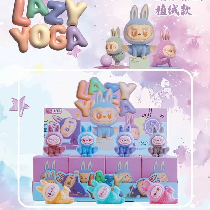 Plush Labubu Blind Box Mini Figure Lazy Yoga Series Cute Doll The Monster Creative Surprise Bag Desktop Mini Decor W250220