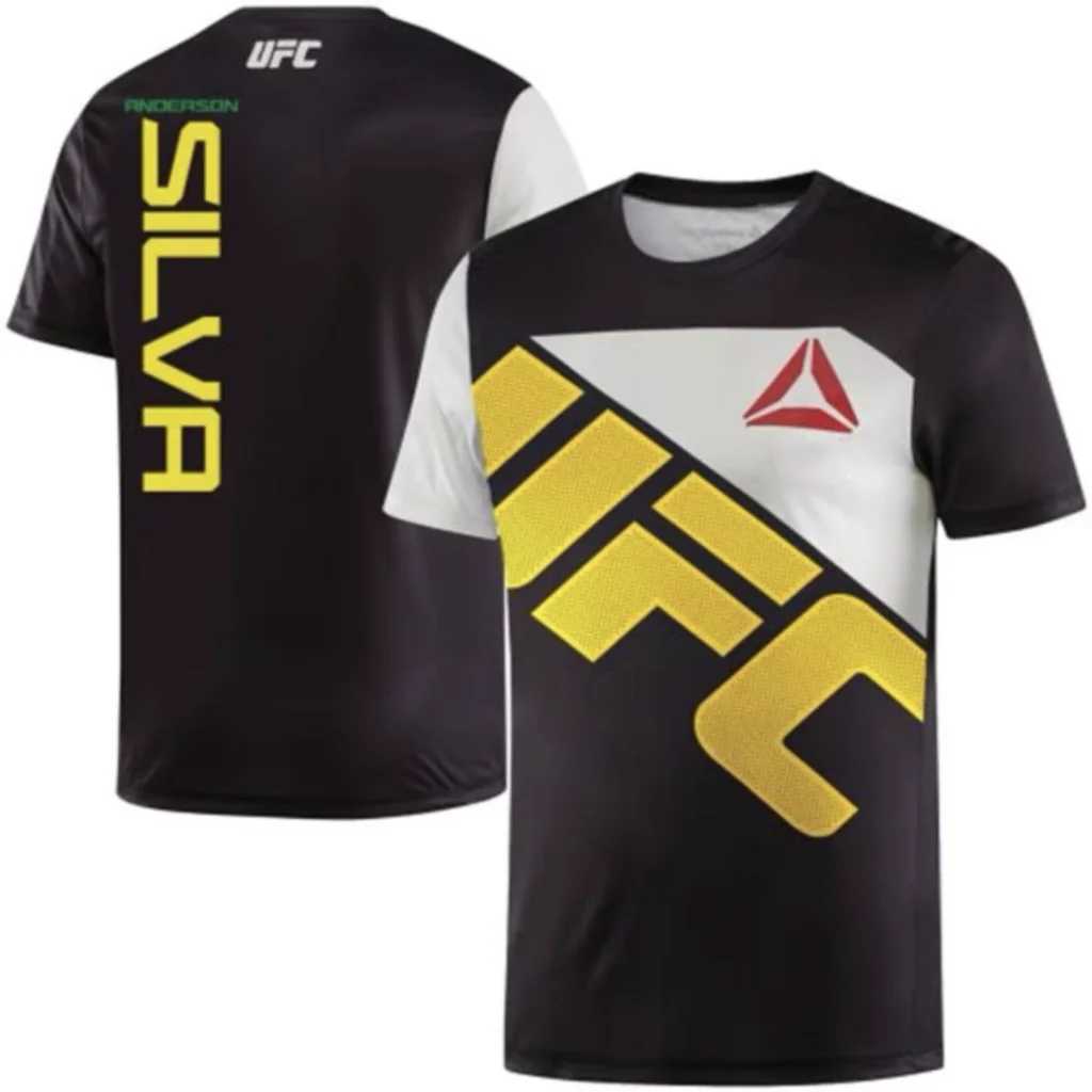 Men's T-Shirts 2024new mens fighting competition T-shirt summer round neck sports shirt large casual breathable quick drying short sleeved top z2