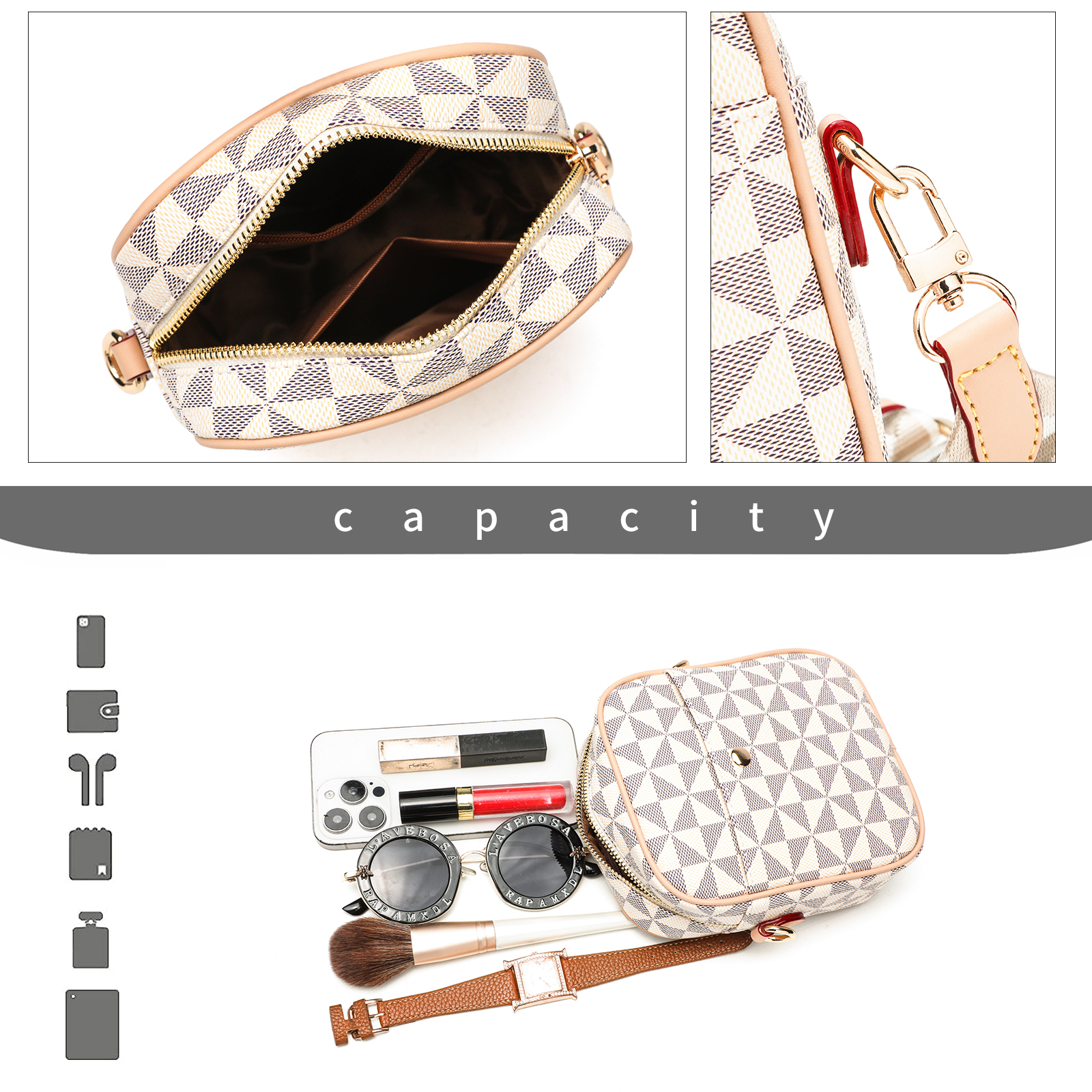 Chic Windmill Patterned Women's Shoulder Bag - Compact & Versatile Crossbody Handbag