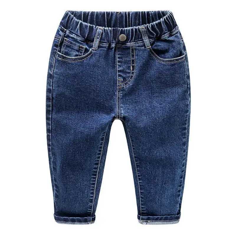Childrens Jeans Autumn Winter New Fashionable Stretch Boys and Girls Small Feel Pants Kids with Velvet Wide Thickened Jeans Z250220