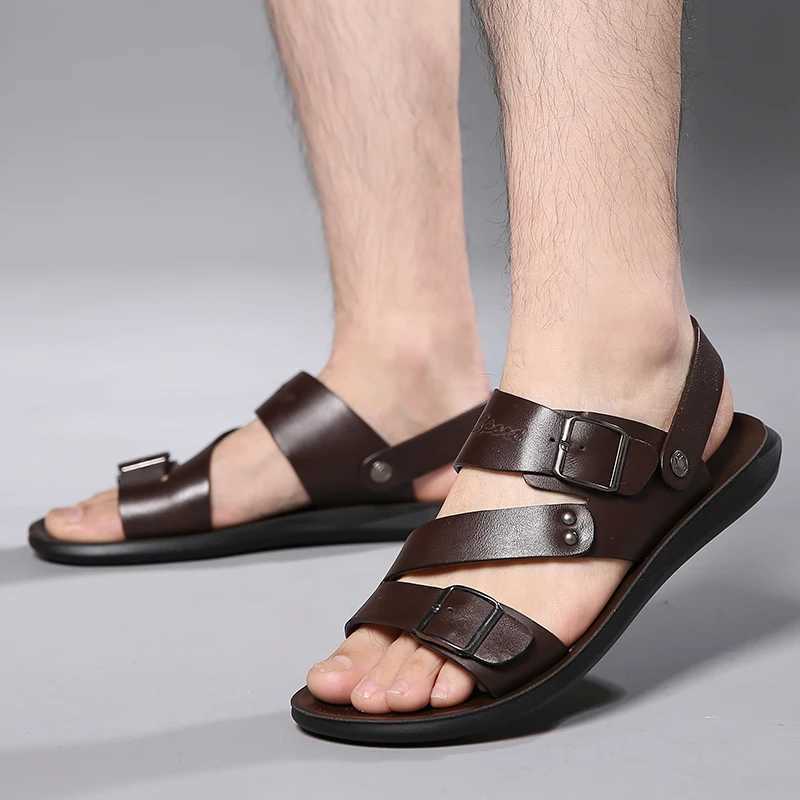 New Arrival FUQIAO New Big Size 48 Casual Fashion Men Shoes Slip-On PU Leather Soft Non-slip Beach Summer Sandals Slippers Flats Flip Flop T250220