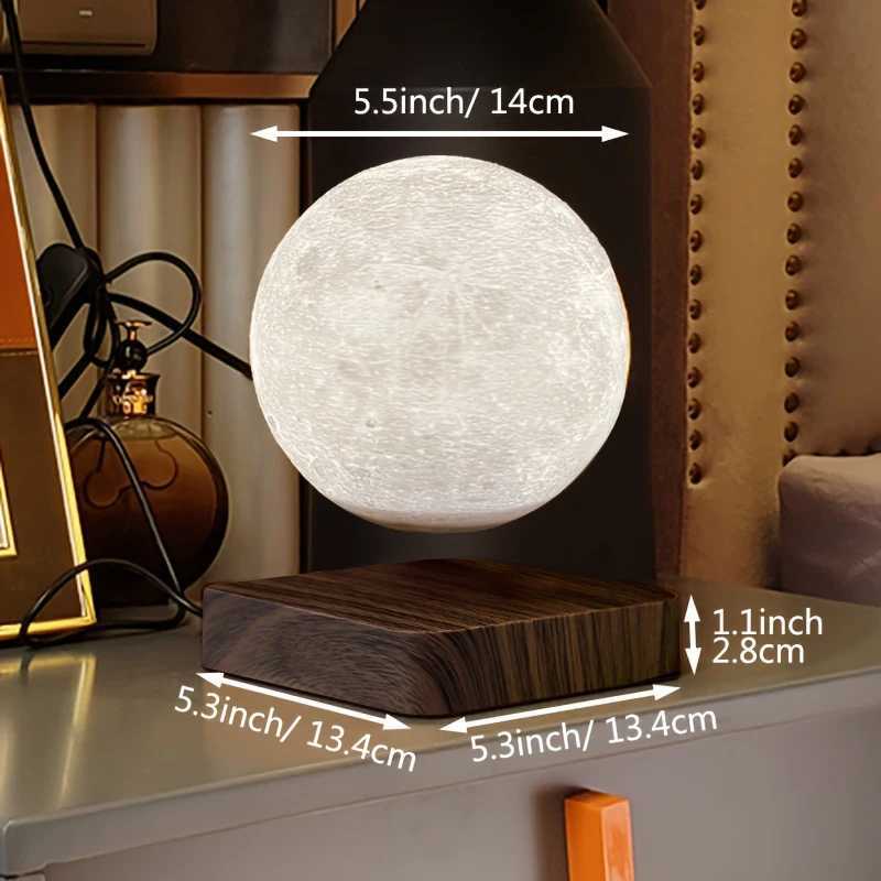 Levitating Moon Table Lamp Magnetic Floating Night Light With 3 Lighting Modes 3D Printed Levitation Bedside Table Lamp For Of Z250220