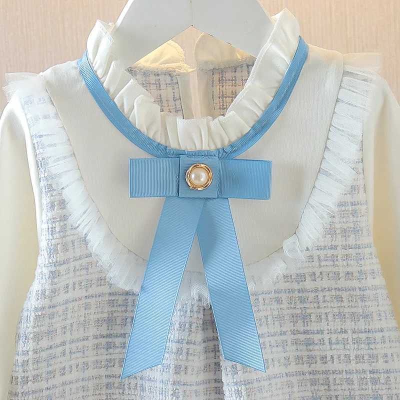 Spring and autumn girls dresses retro baby girls clothing newborn princess childrens dresses fashionable clothing X250220